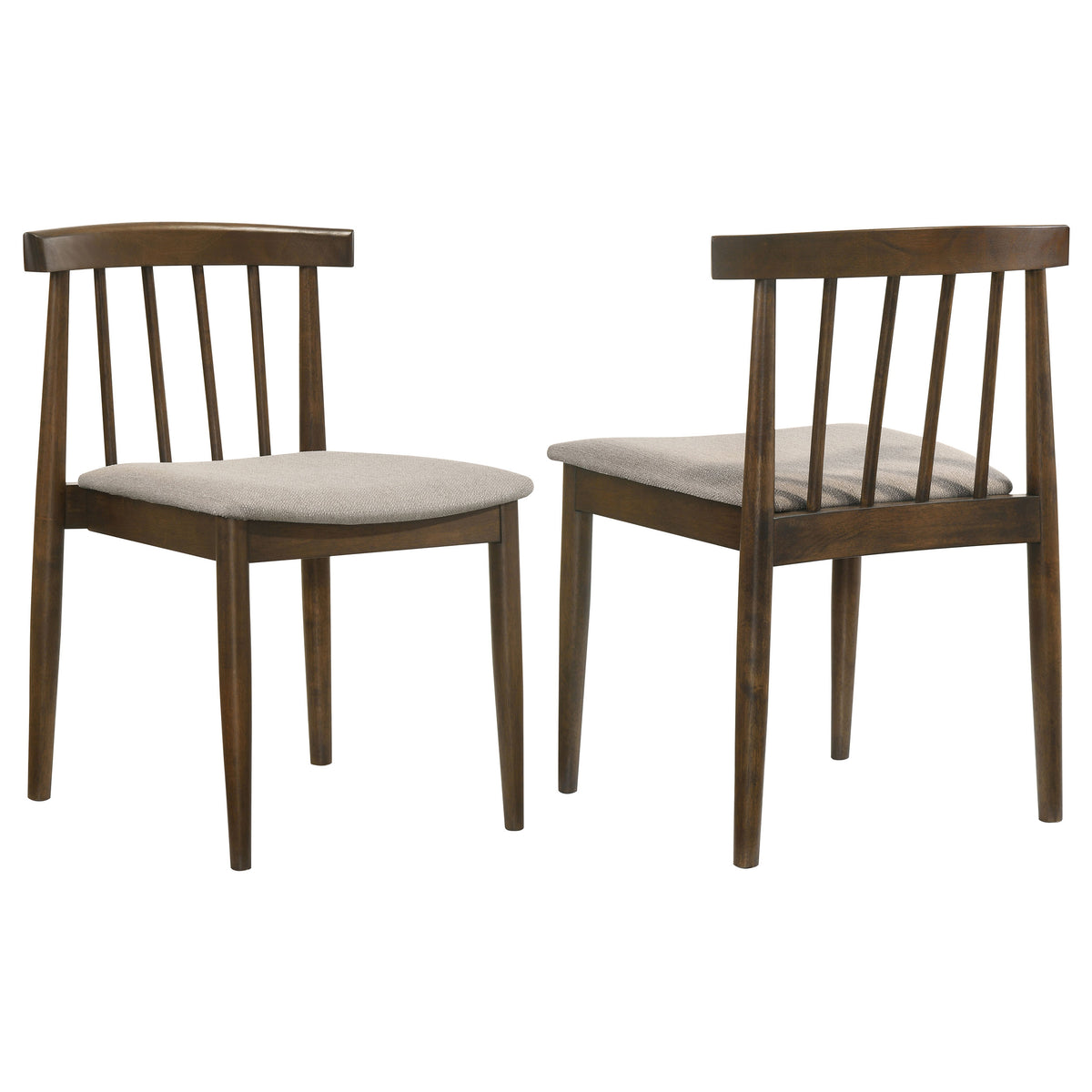 Cullen Mid-Century Spindle Back Dining Chairs (Set of 2) - Walnut / Wheat