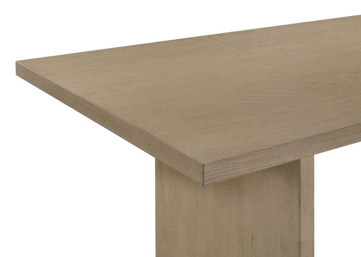 Decker 82" Slab-Top Dining Table & 7-Piece Sets - Natural Oak with Cream, Black or Grey Upholstered Chairs – view 11