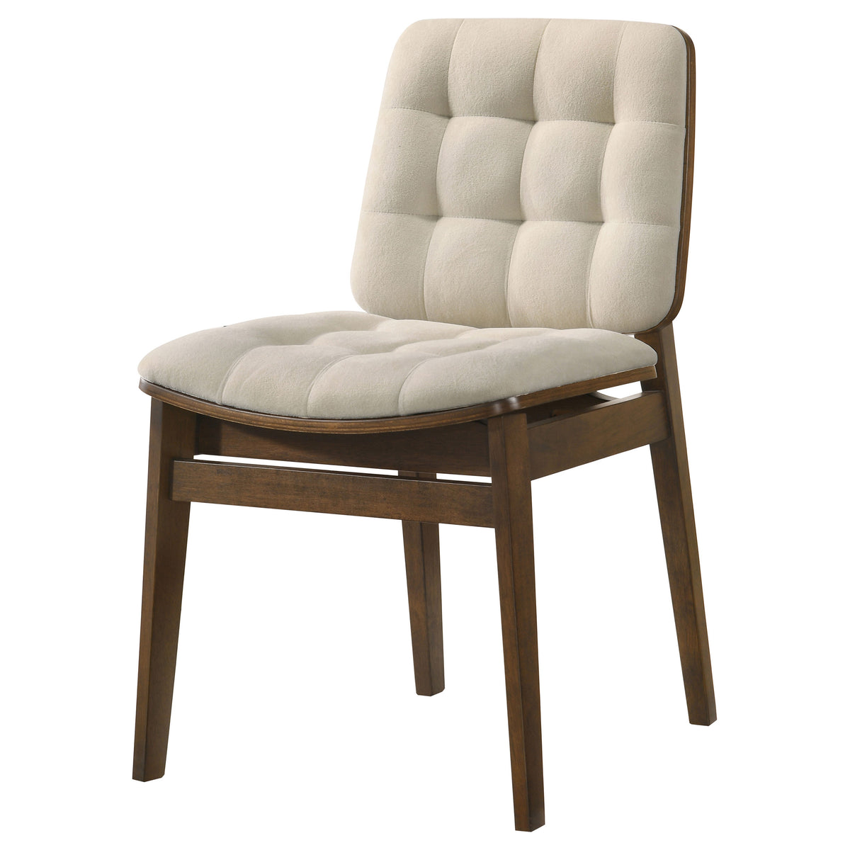 Redbridge Channel-Tufted Velvet Dining Side Chairs (Set of 2) - Cream with Natural Oak or Walnut Frame – view 16