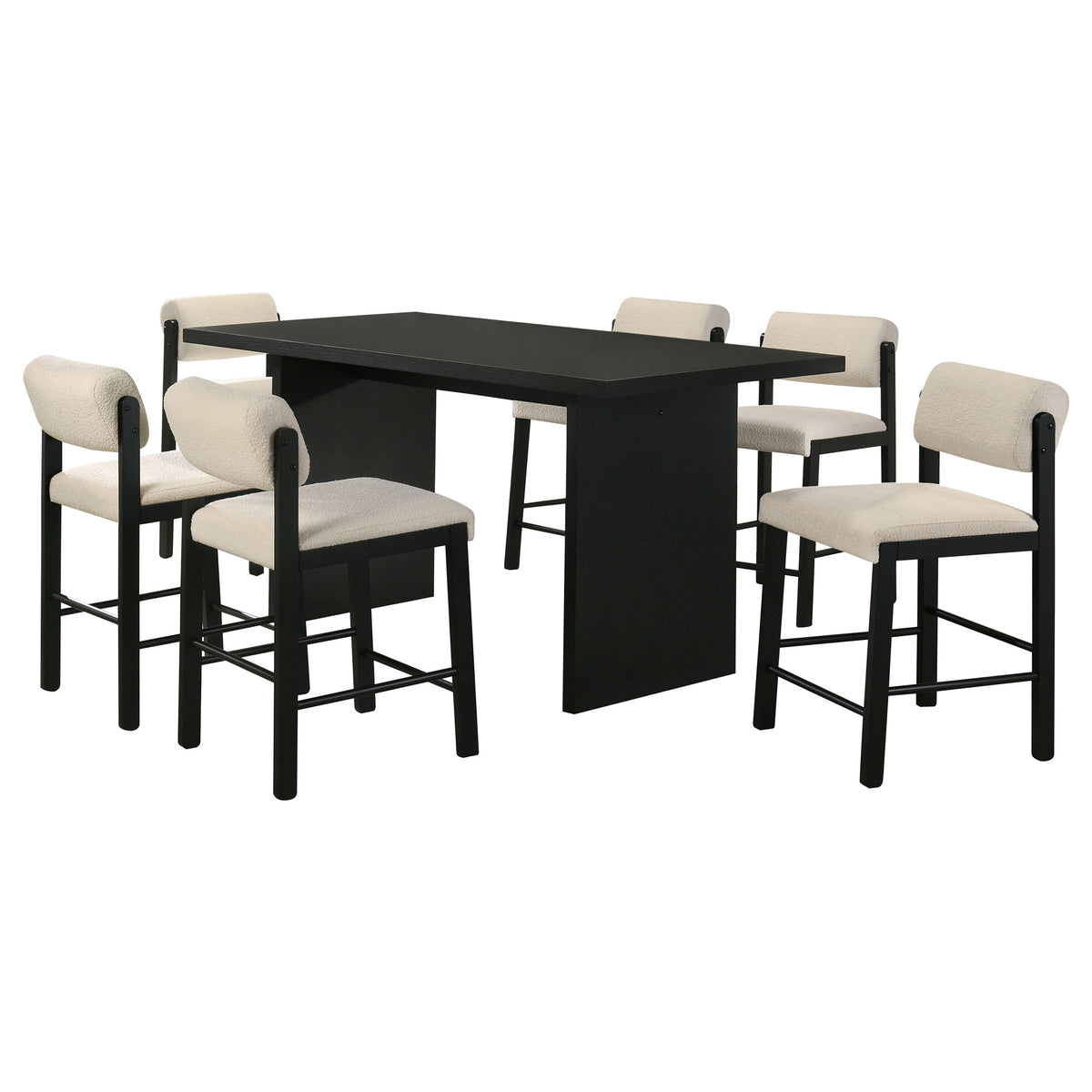 Decker 70" Counter Height Dining Table & 7-Piece Sets - Black Slab Top with Upholstered Counter Chairs – view 16