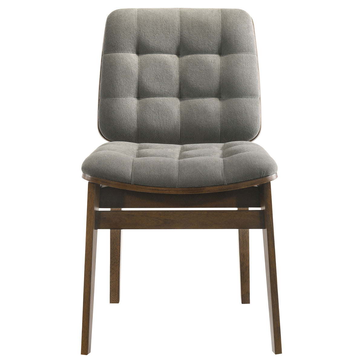 Redbridge Channel-Tufted Grey Velvet Dining Side Chairs (Set of 2) - Natural Oak or Walnut Wood Frame – view 16