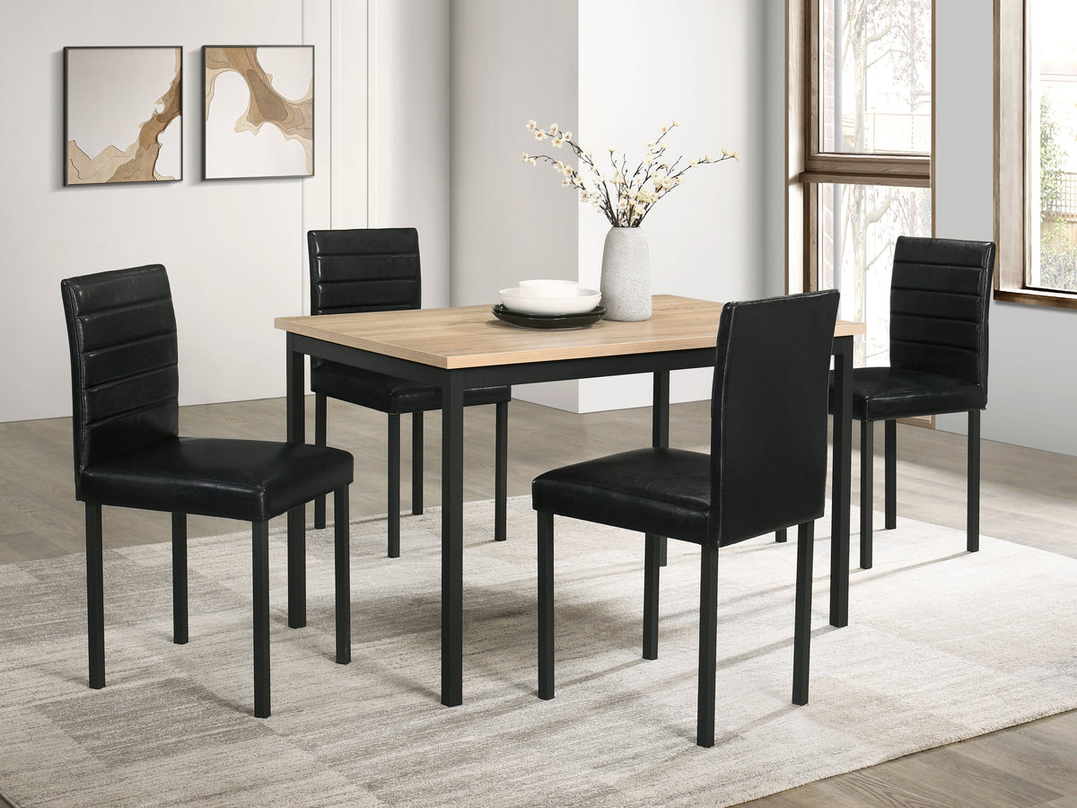 Garza Space-Saving Dining Table & 5-Piece Sets - 5pcs- 48" Table + 4 Side Chairs