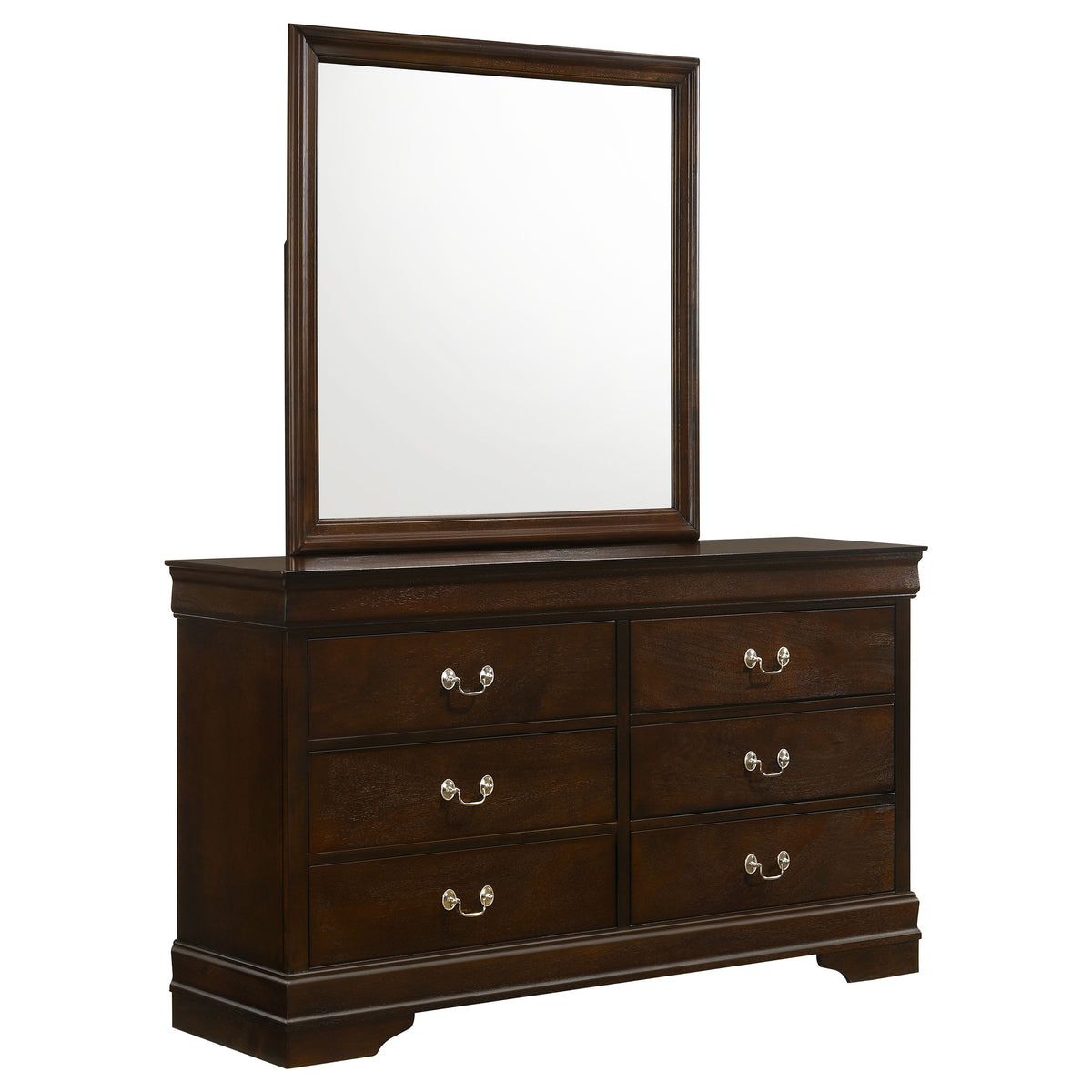 Louis Philippe Sleigh Bed & Bedroom Sets - Dresser with Mirror
