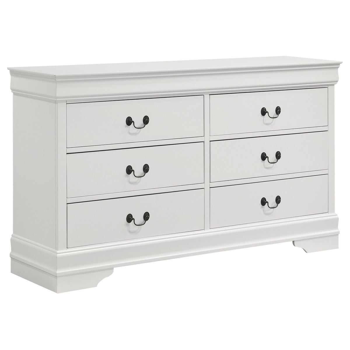Louis Philippe Sleigh Panel Bed & Bedroom Sets - 6-Drawer Dresser