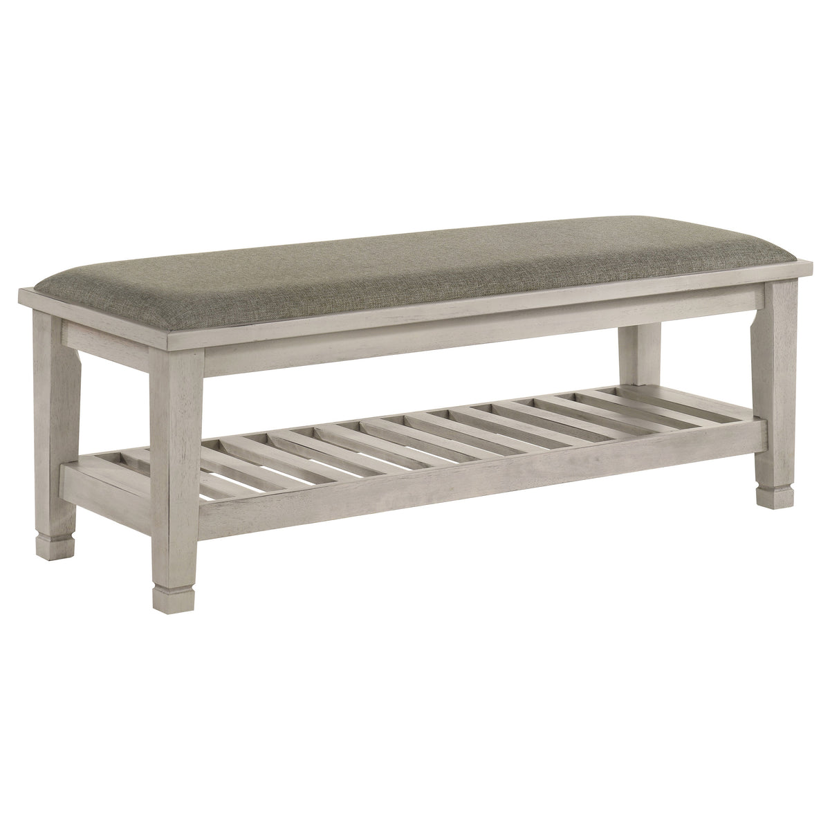 Franco Panel or Storage Bed & Bedroom Sets - Upholstered Bench with Shelf