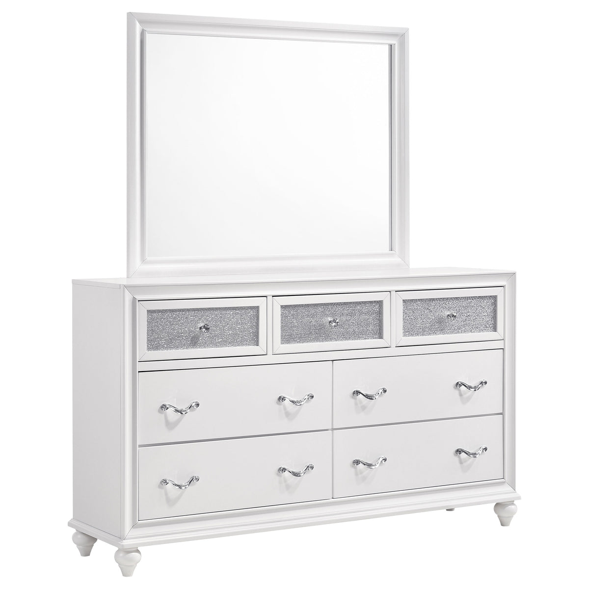 Barzini Panel Bed & Bedroom Sets - Dresser with Mirror