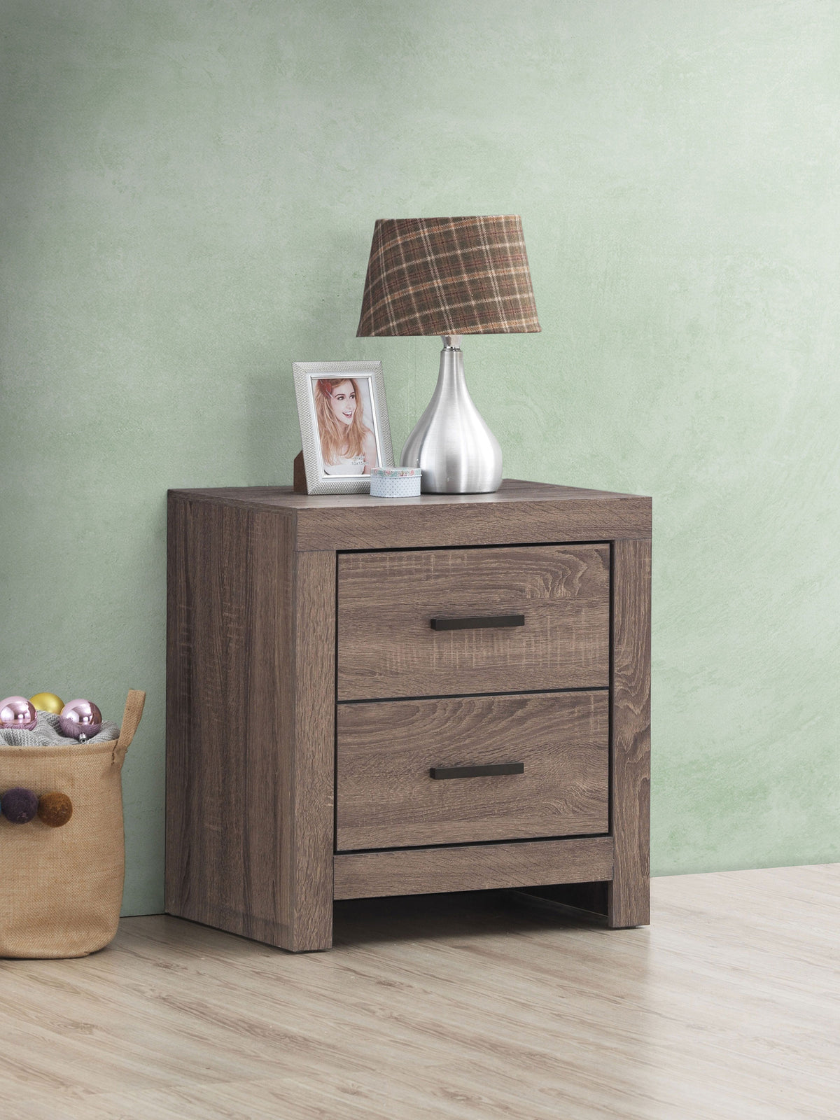 Brantford Slatted Panel or Storage Bed & Bedroom Sets - Farmhouse Barrel Oak, Queen or Eastern King - lifestyle