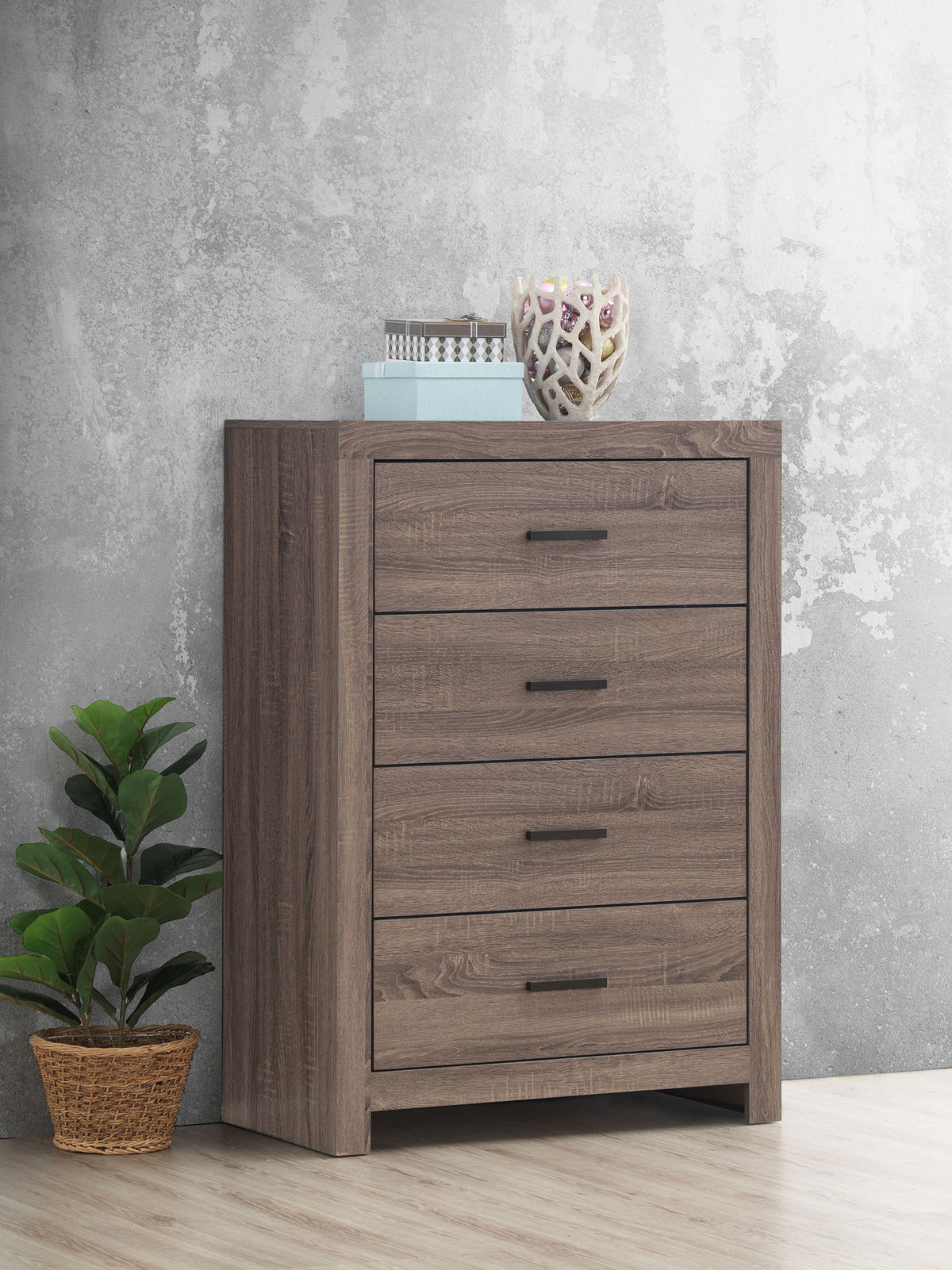 Brantford Slatted Panel or Storage Bed & Bedroom Sets - Farmhouse Barrel Oak, Queen or Eastern King - lifestyle