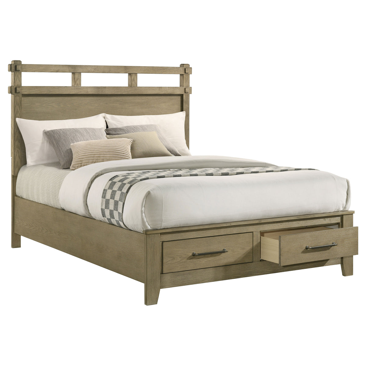 Hazlewood Storage or Panel Bed & Bedroom Sets - Open-Slat Headboard in Vineyard Oak, Queen or Eastern King โ view 18