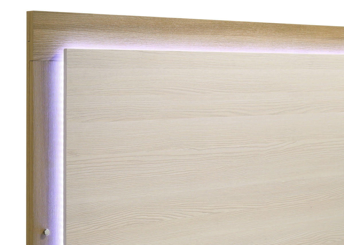 Hyland LED Panel Bed & Bedroom Sets - Natural & White Two-Tone, Queen & Eastern King โ view 19