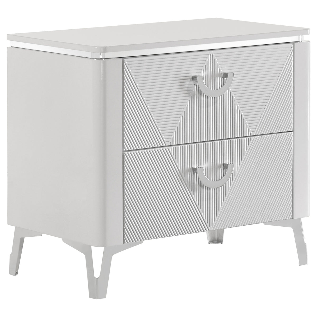 Cassia LED Panel Bed & Bedroom Collection - 2-Drawer Nightstand