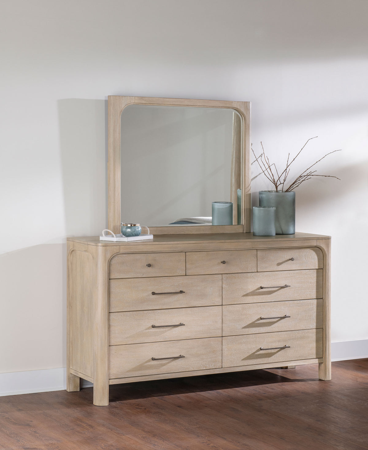 Solano Canopy or Panel Bed & Bedroom Sets - Sculpted Coastal Design in Weathered Mango, Queen to California King - lifestyle