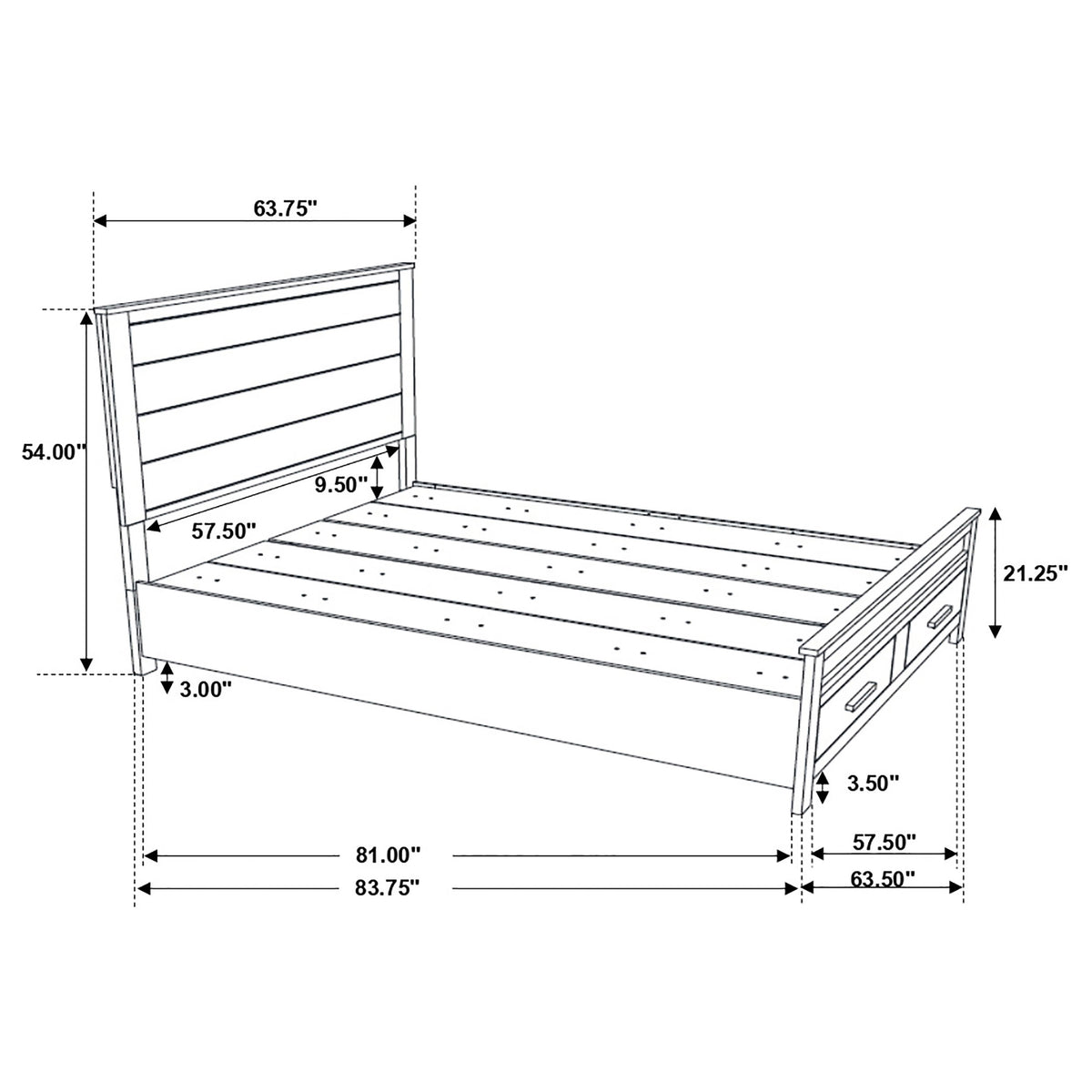 Woodmont Storage Panel Bed & Bedroom Sets - Footboard Drawers in Wire-Brushed Rustic Golden Brown โ view 20
