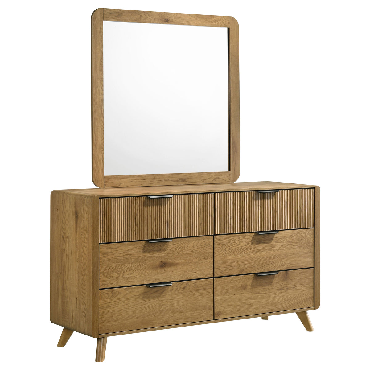Bennett Upholstered Panel Bed & Bedroom Sets - Dresser + Mirror