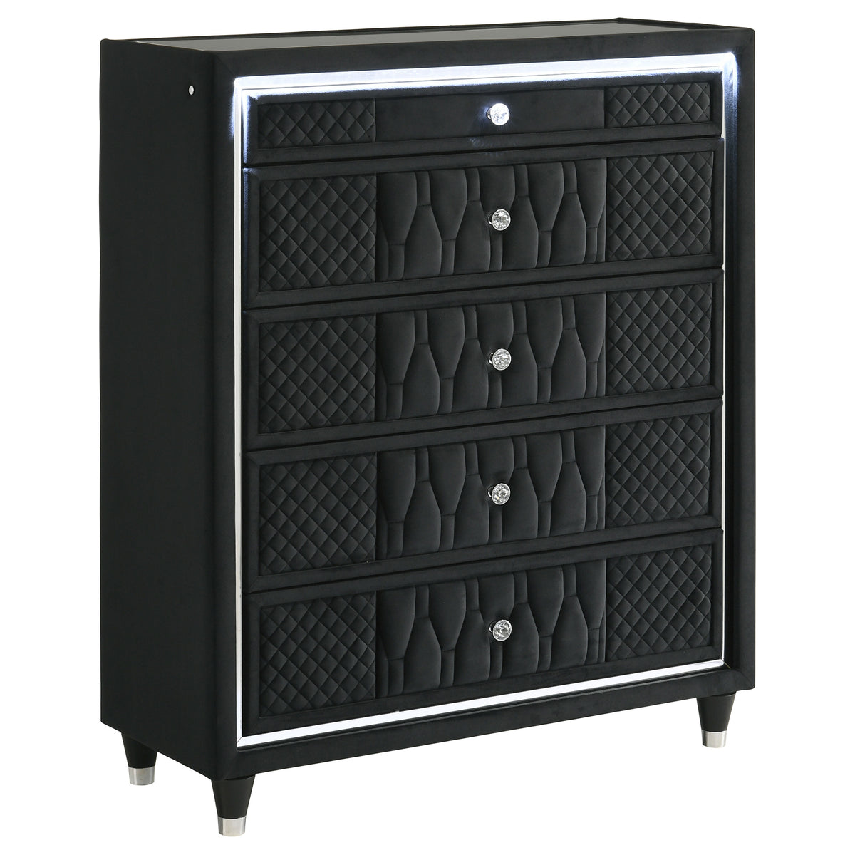 Lorient LED Wingback Bed & Bedroom Sets - 5-Drawer LED Chest