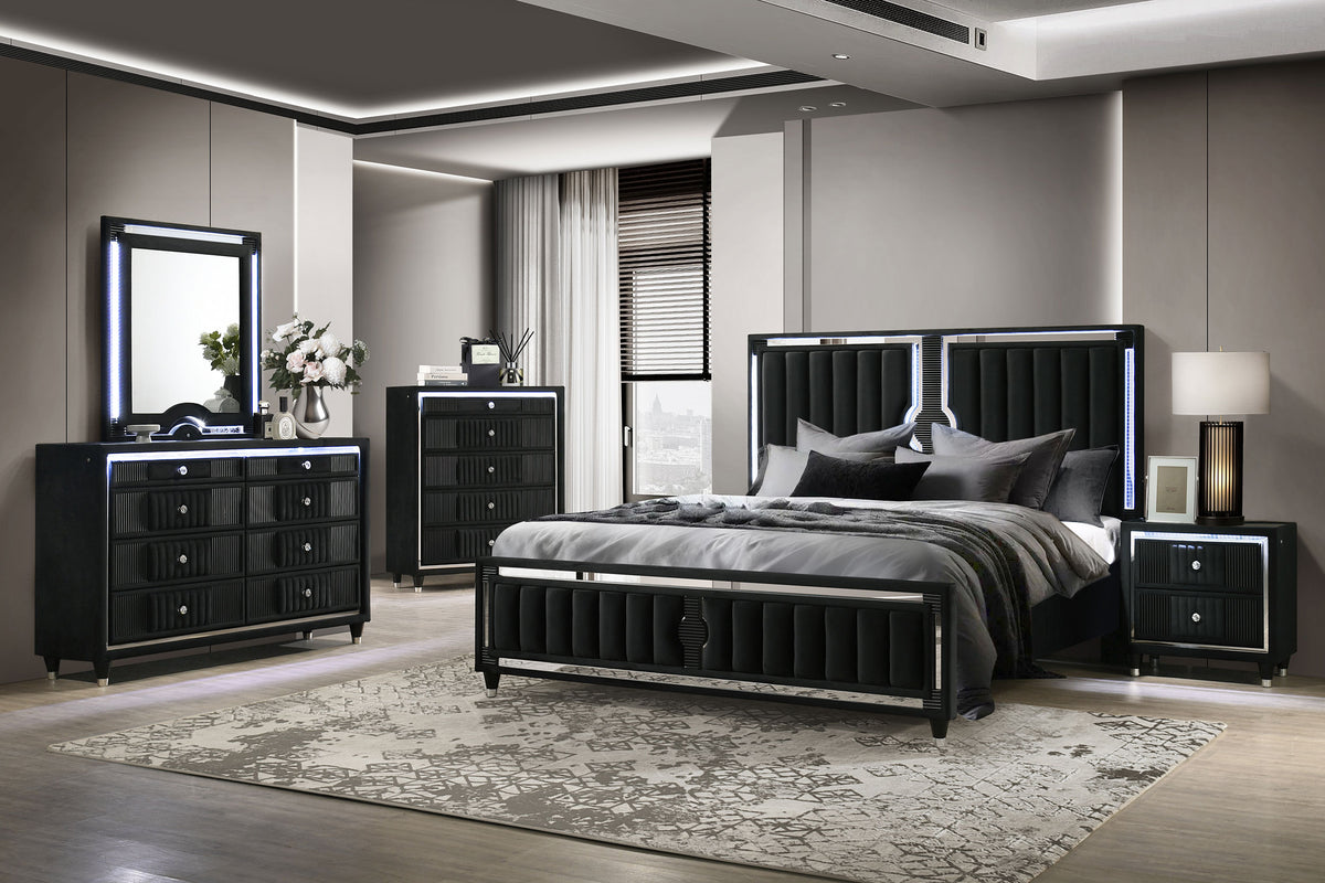 Ravenne LED Panel Bed & Bedroom Sets - Eastern King