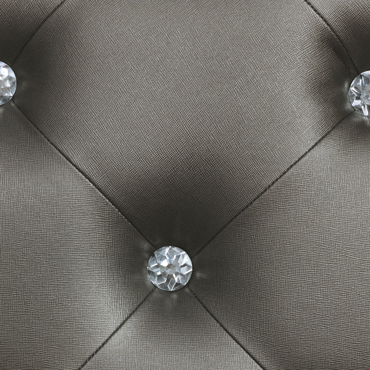 Gunnison Glam LED Panel Bed & Bedroom Sets - Crystal-Tufted Headboard & Fretwork in Silver Metallic โ view 18