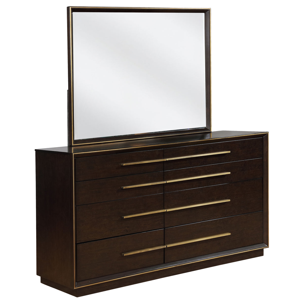 Durango Upholstered Panel Bed & Bedroom Collection - 8-Drawer Dresser + Mirror