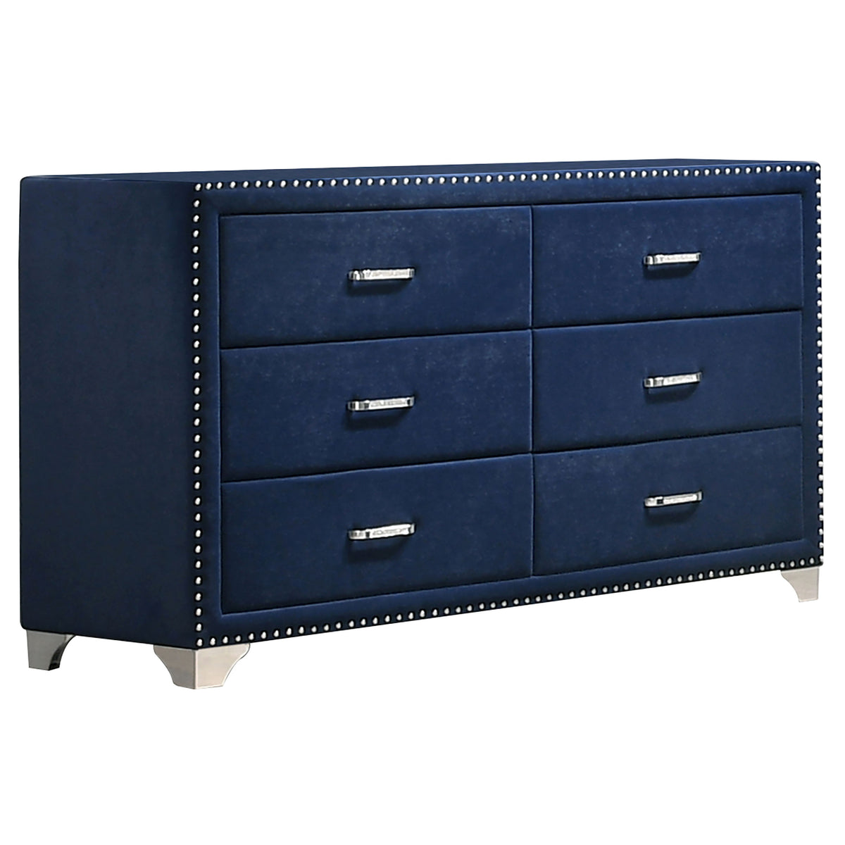 Melody Upholstered Wingback Bed & Bedroom Sets - 6-Drawer Dresser