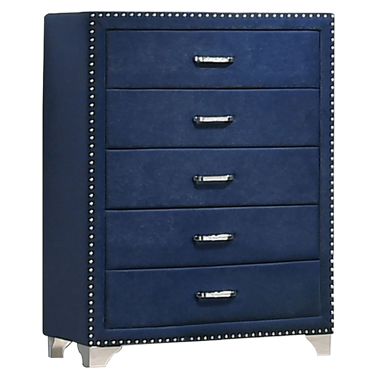 Melody Upholstered Wingback Bed & Bedroom Sets - 5-Drawer Chest