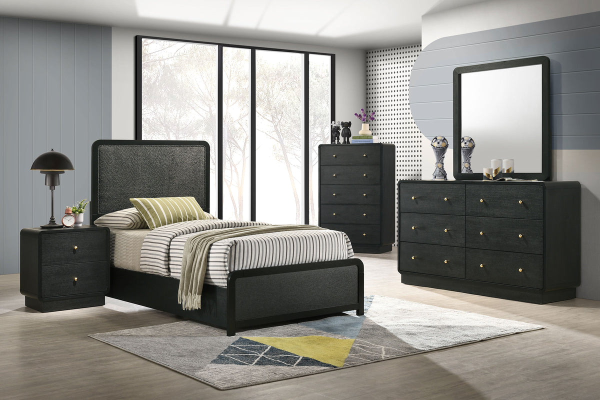 Cavelle Upholstered Panel Bed & Bedroom Sets - Twin