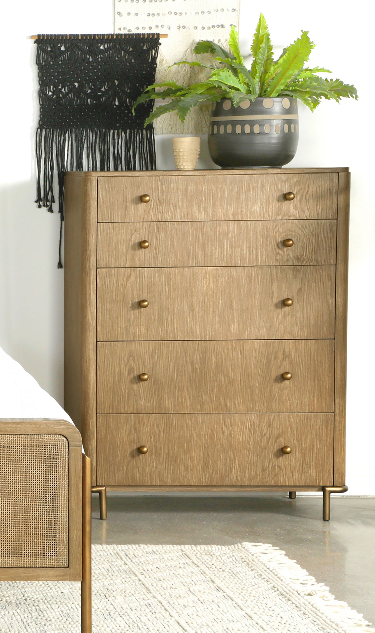 Arini Bedroom Storage & Vanity Collection - Sand Wash Dresser, Chest, Nightstand, Mirrors & Vanity Set - lifestyle