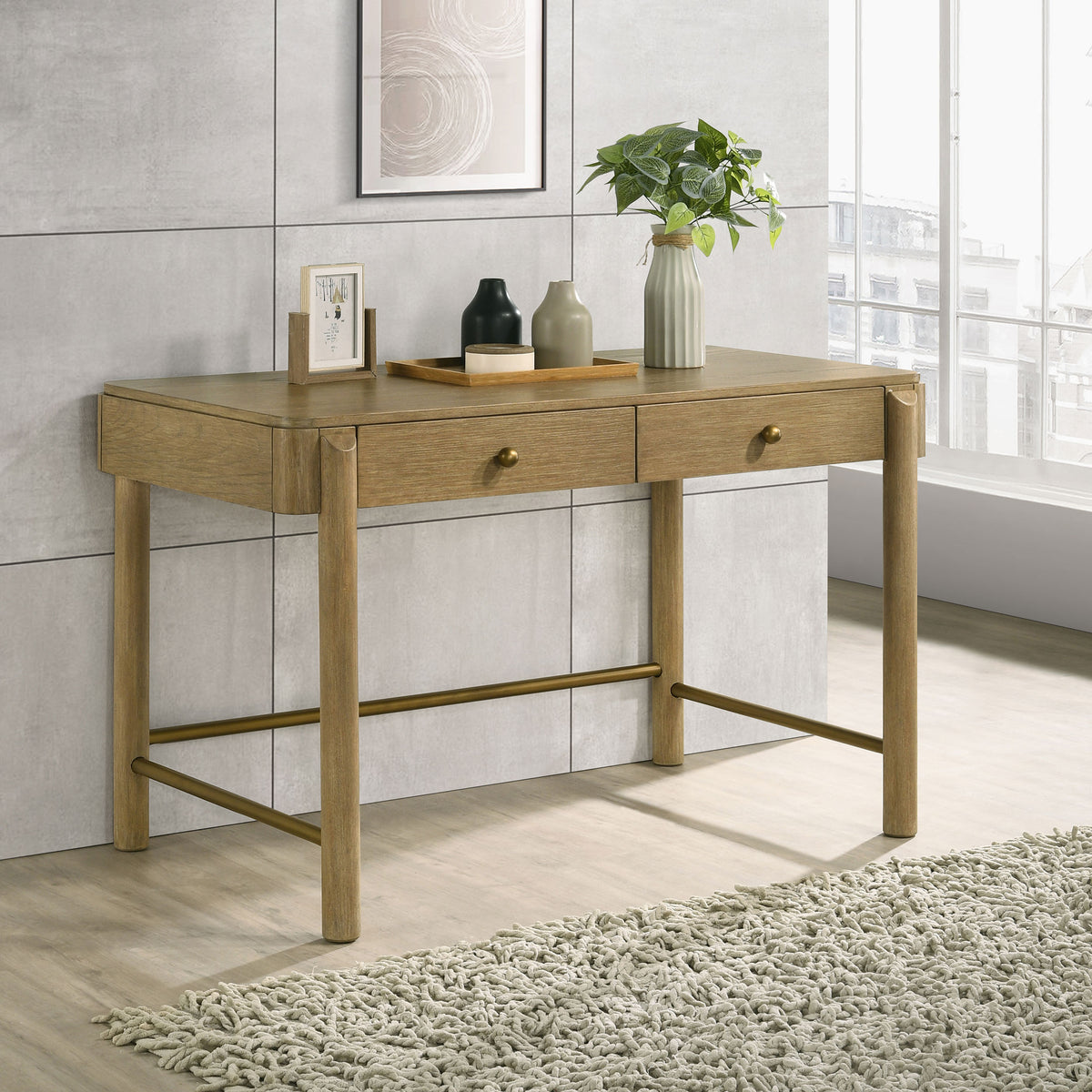 Arini Bedroom Storage & Vanity Collection - Sand Wash Dresser, Chest, Nightstand, Mirrors & Vanity Set - lifestyle