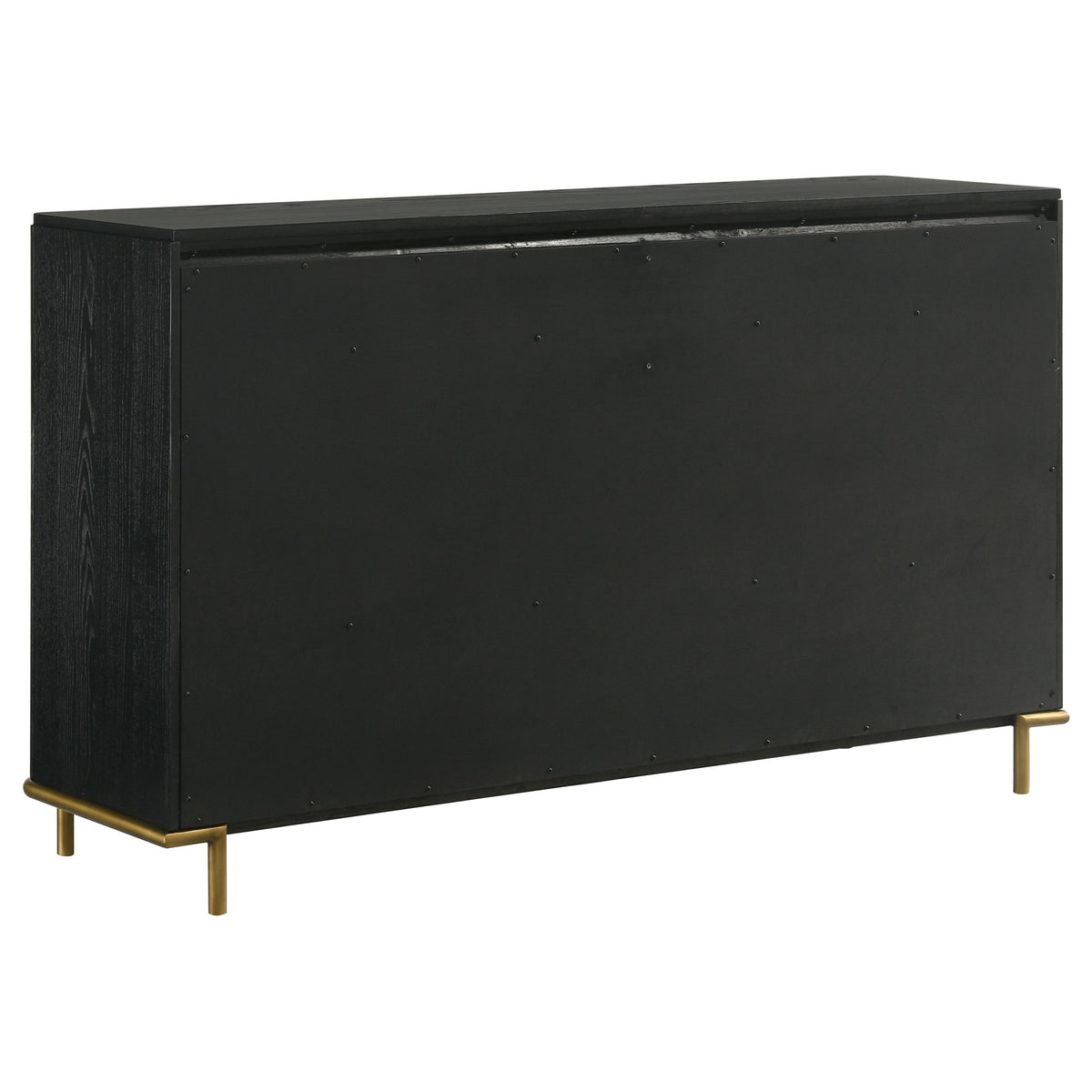 Arini Bedroom Storage & Vanity Collection - Dresser, Chest, Nightstand, Mirrors & Vanity in Black with Aged Brass