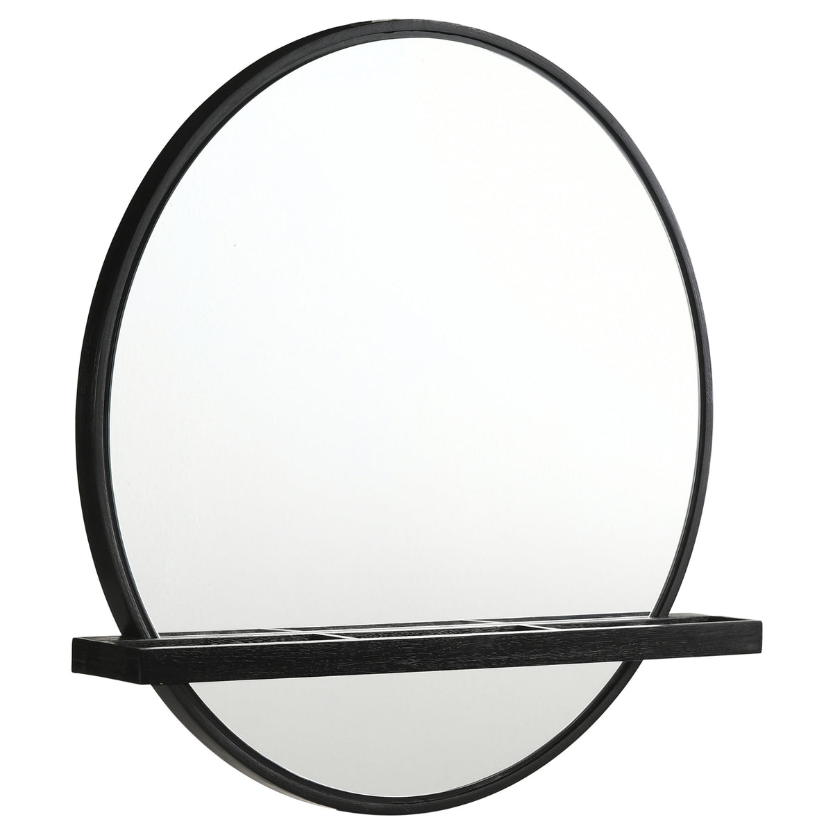 Arini Bedroom Storage & Vanity Collection - Round Vanity Wall Mirror with Shelf