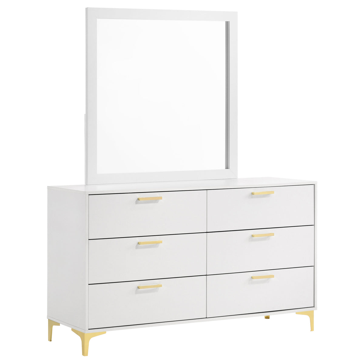 Kendall Diamond-Tufted Upholstered Bed & Bedroom Sets - Dresser + Mirror