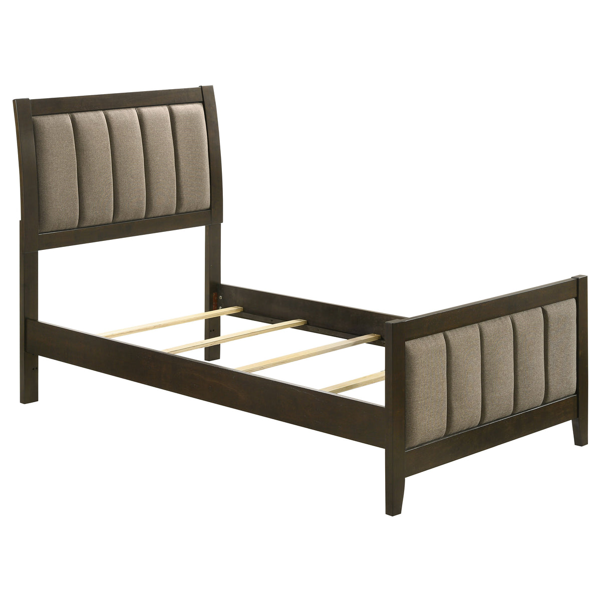 Wilkes Channel-Tufted Upholstered Panel Bed & Bedroom Sets - Twin Bed Only