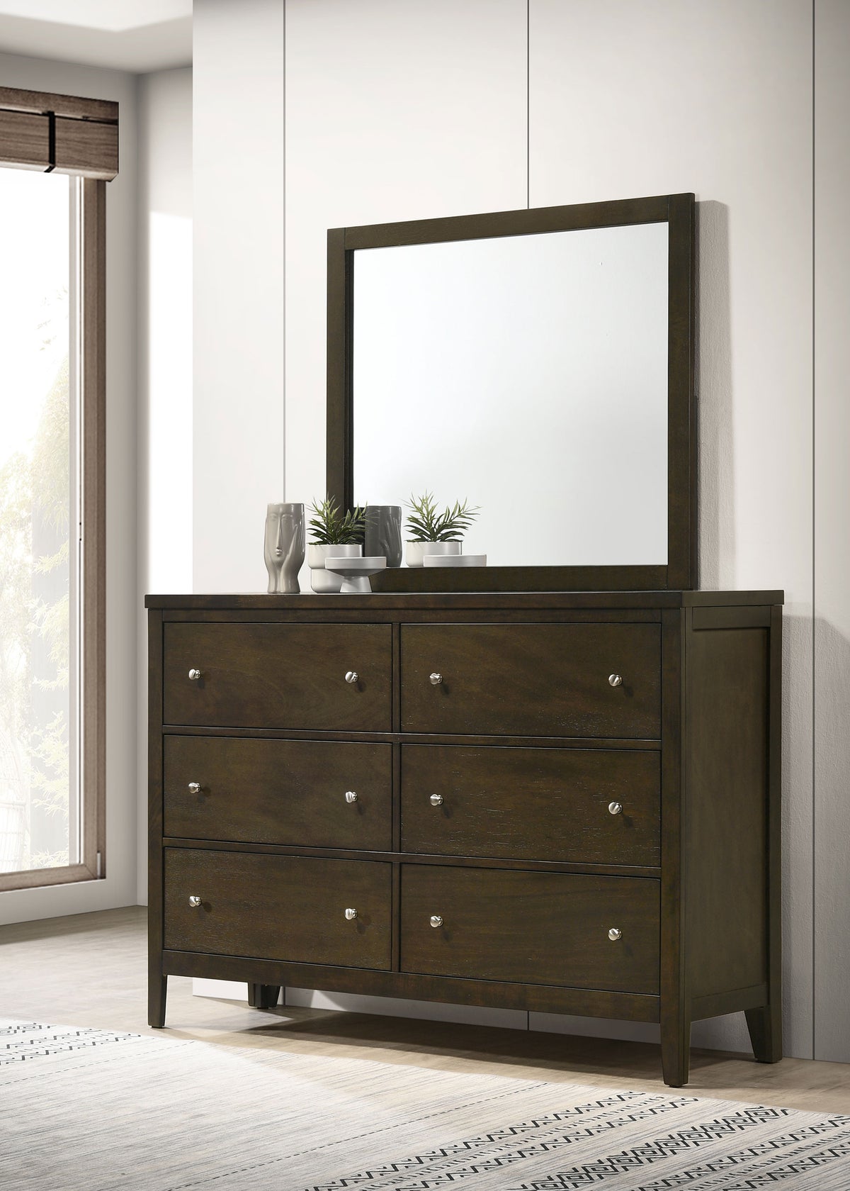 Wilkes Channel-Tufted Upholstered Panel Bed & Bedroom Sets - Dark Cocoa with Brown Fabric, Twin to California King - lifestyle