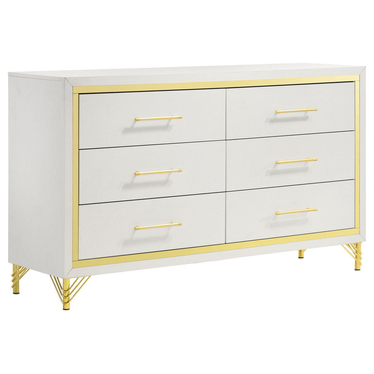 Lucia Fluted Velvet Wingback Bed & Bedroom Sets - Dresser