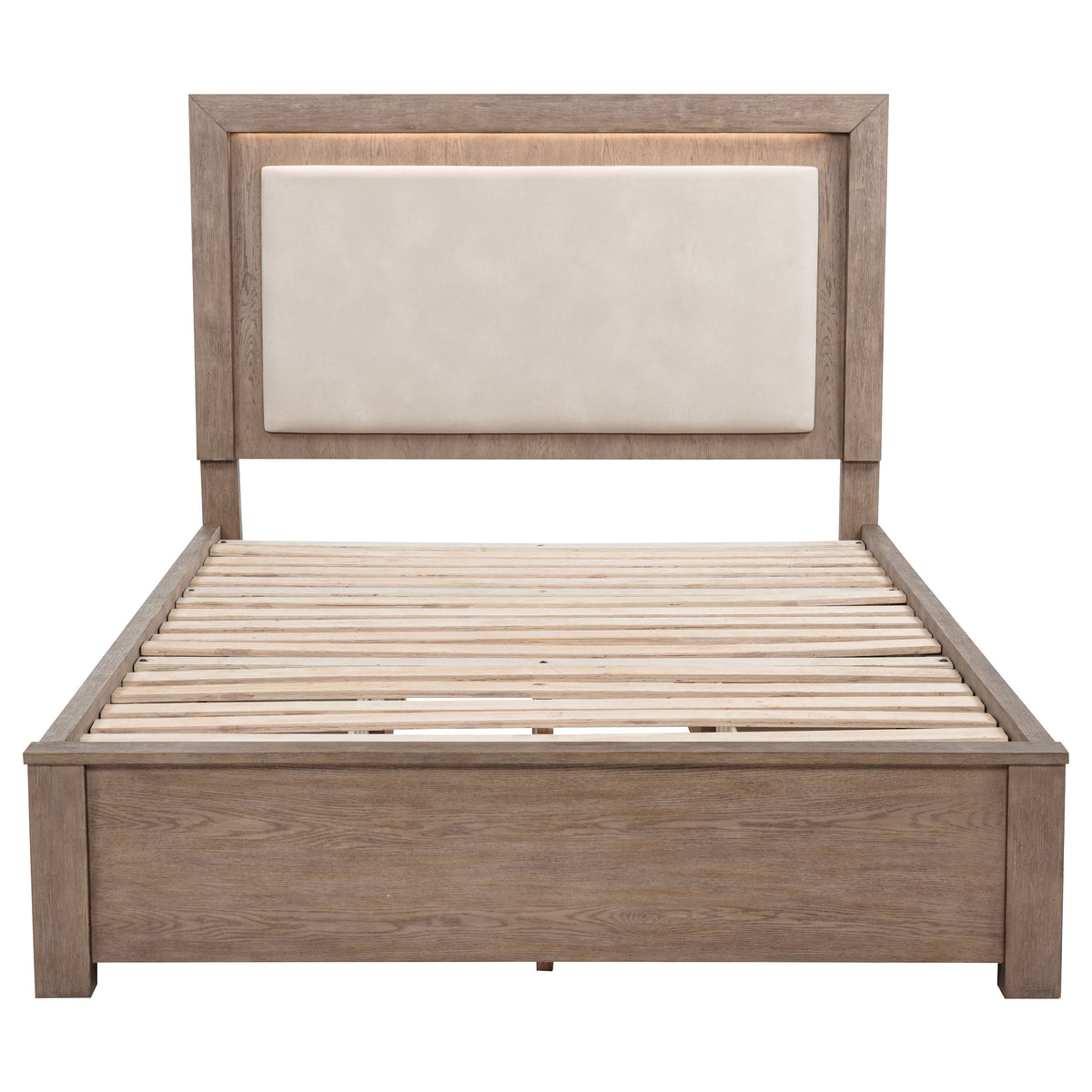 Kenora LED Storage Bed & Bedroom Sets - Upholstered Headboard with Underbed Drawers in Barley Brown – view 18
