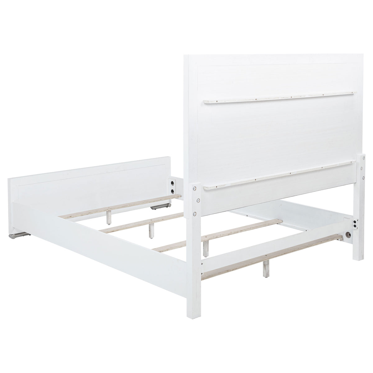 Gracemont Upholstered Panel Bed & Bedroom Collection - Light Grey Fabric, White Finish with Brushed Nickel โ view 18