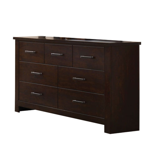 Panang 7-Drawer Dresser - Dovetail Drawers & Metal Pulls in Mahogany