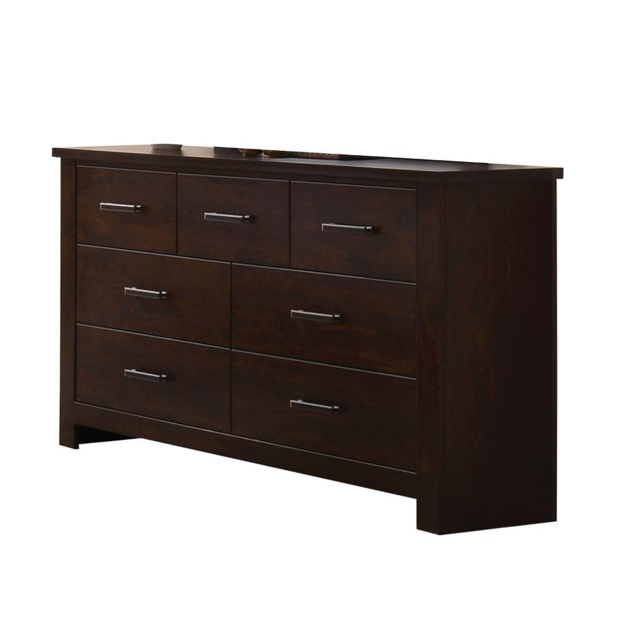 Panang 7-Drawer Dresser - Dovetail Drawers & Metal Pulls in Mahogany