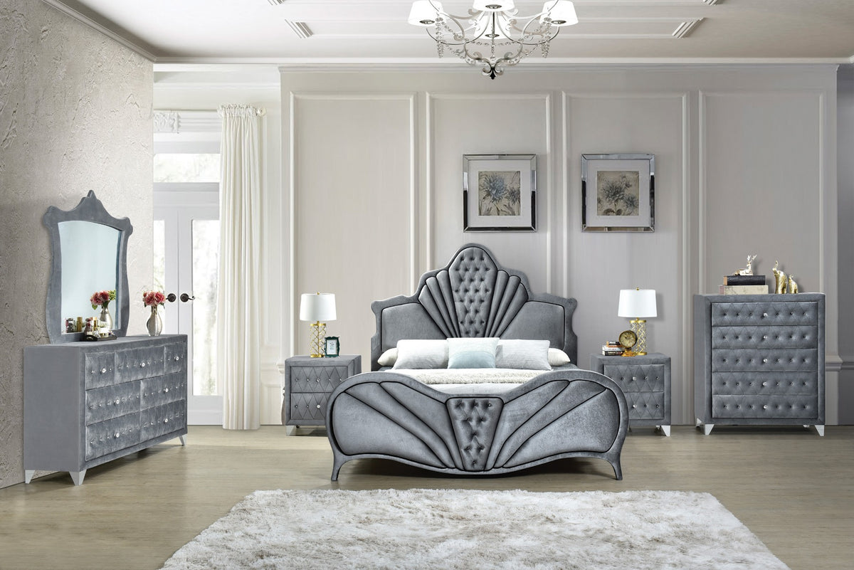 Dante Channel-Tufted Velvet Bedroom Collection