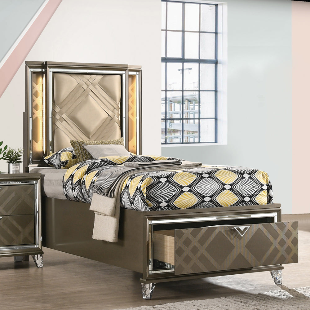 Skylar Storage Bed with LED Headboard