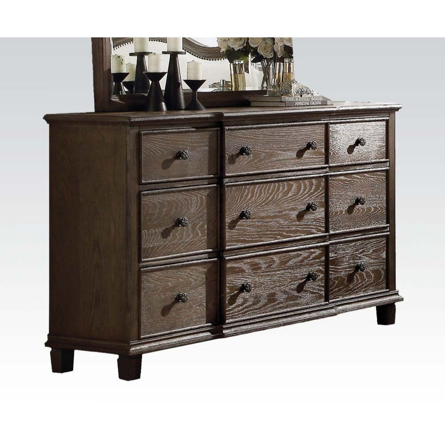 Baudouin Rustic Dresser & Chest - Dovetail Drawers in Weathered Oak