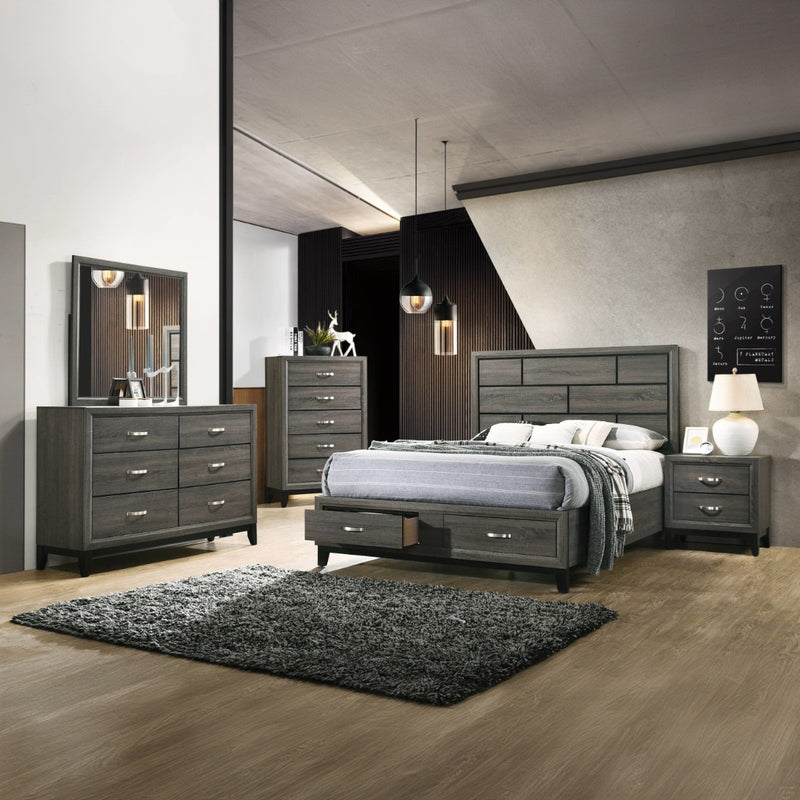 Valdemar Rectangular Mirror - Clean-Lined Wood Trim in Weathered Gray