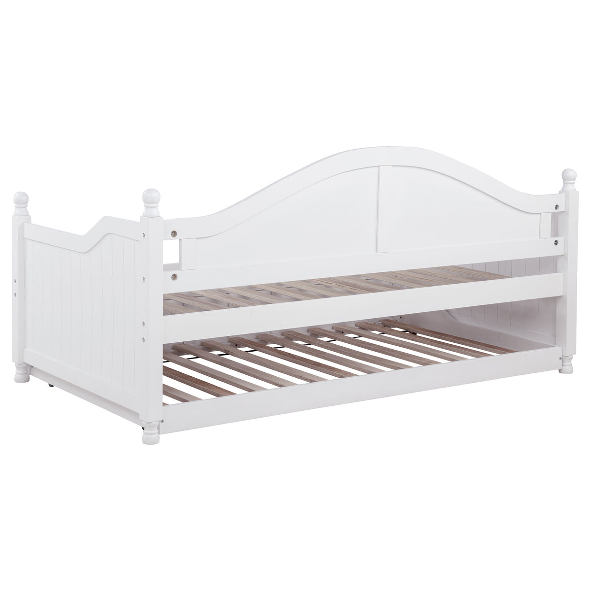 Julie Ann Twin Daybed with Trundle - Curved Back & Crystal-Style Knobs in White – view 11