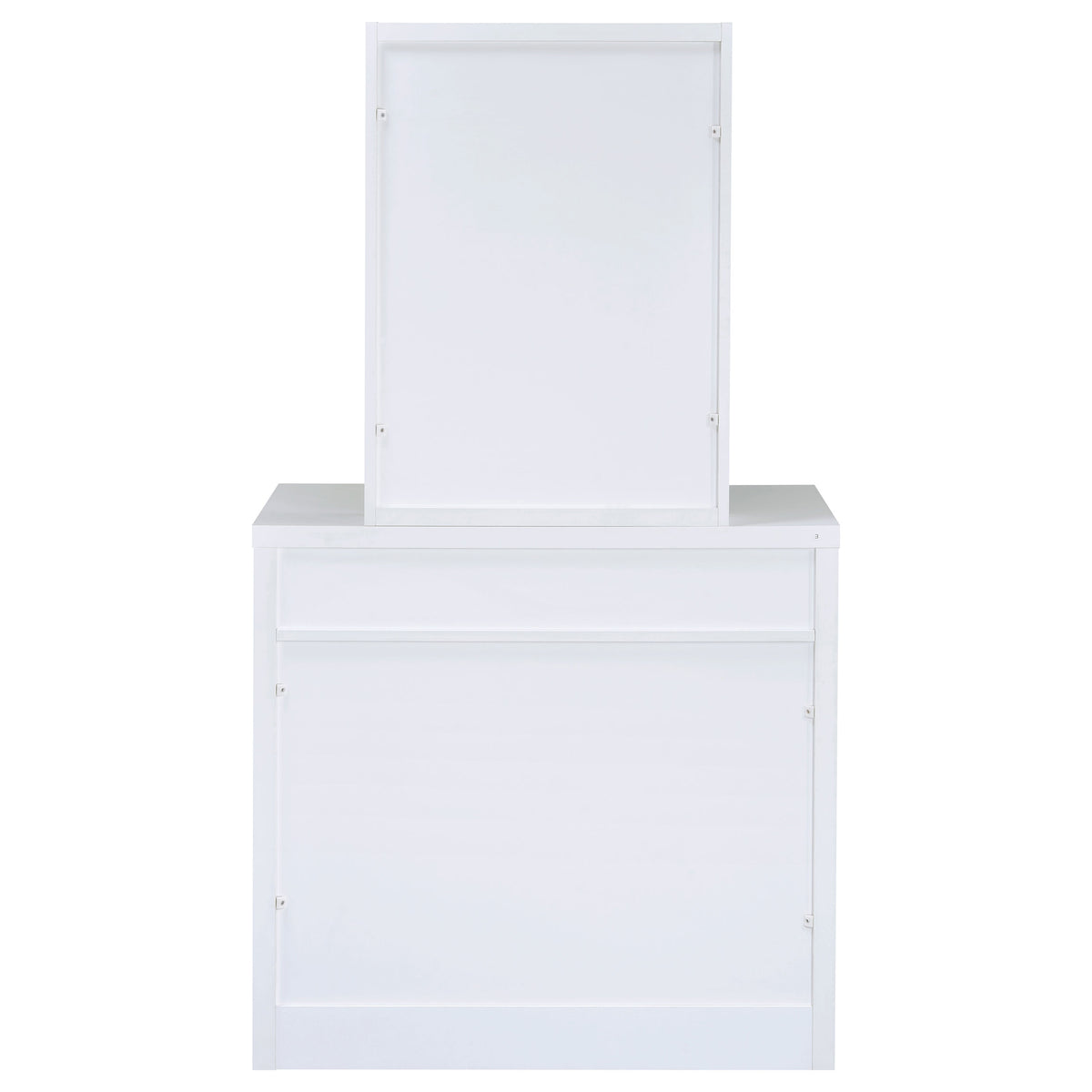 Harvey Vanity Set with Sliding Jewelry Mirror & Lift-Top Storage Stool - White – view 9