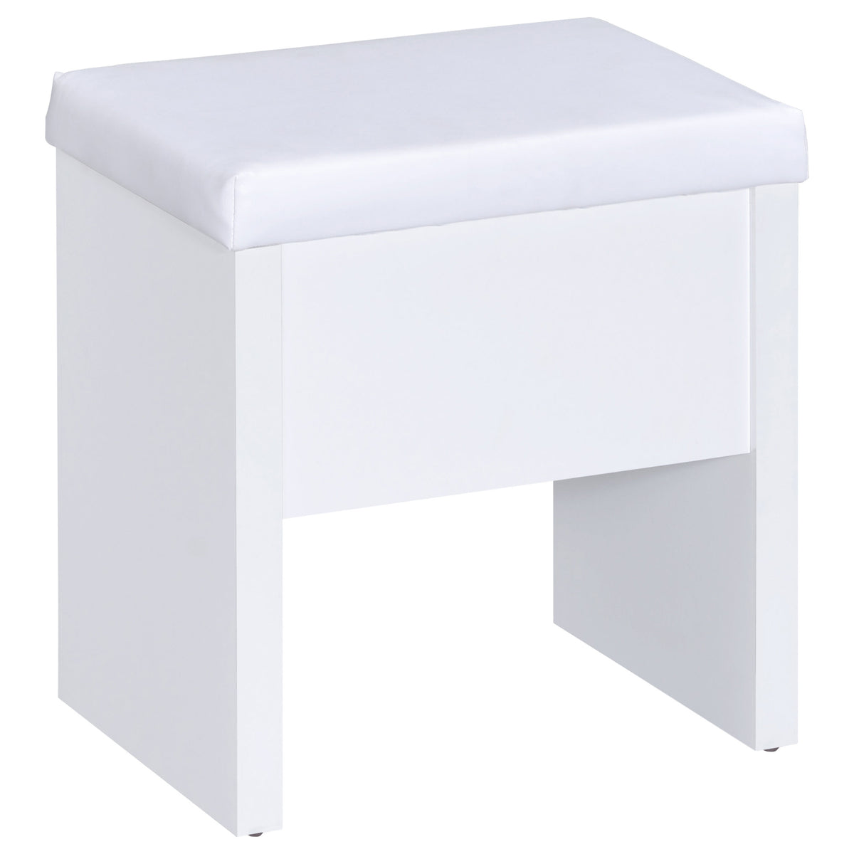 Harvey Vanity Set with Sliding Jewelry Mirror & Lift-Top Storage Stool - White – view 12