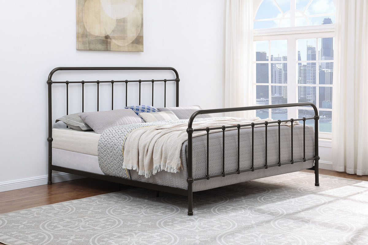 Livingston Metal Spindle Bed & Daybed with Trundle - Farmhouse Dark Bronze, Twin to Eastern King - lifestyle
