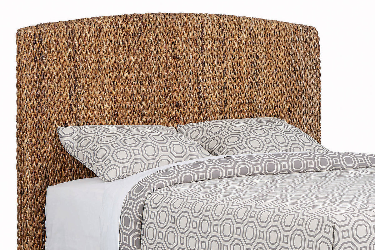 Laughton Hand-Woven Banana Leaf Panel Bed, Headboard & Storage Bench - Eastern King