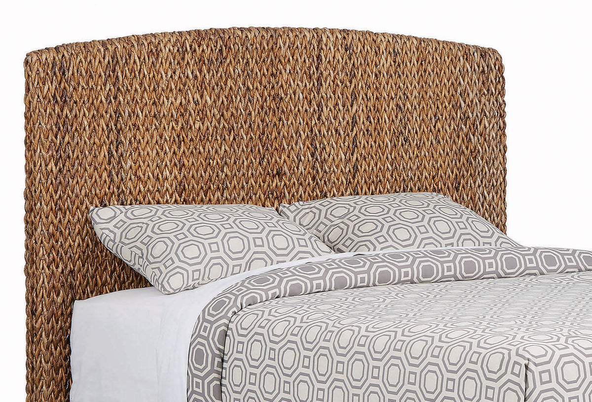Laughton Hand-Woven Banana Leaf Panel Bed, Headboard & Storage Bench - Queen