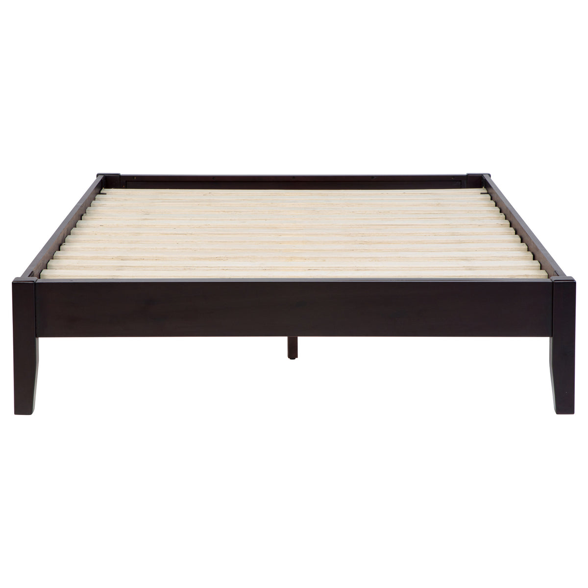Hounslow Universal Platform Bed Frame - Fully Slatted, No Foundation Needed in Cappuccino, Twin to California King – view 14