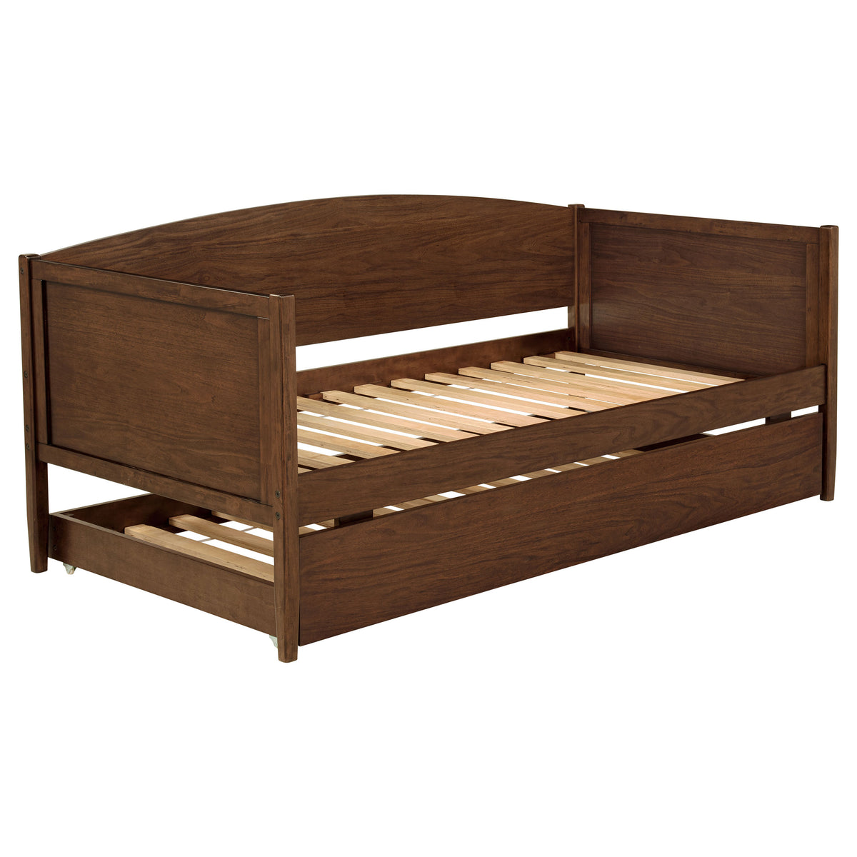 Bozeman Twin Daybed with Trundle - Camelback Silhouette in Medium Walnut Wood โ view 4