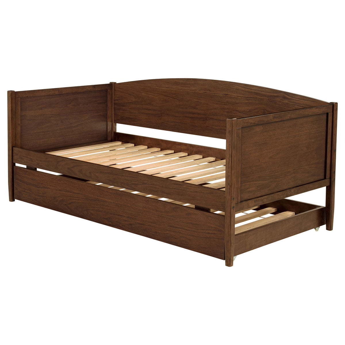 Bozeman Twin Daybed with Trundle - Camelback Silhouette in Medium Walnut Wood โ view 6